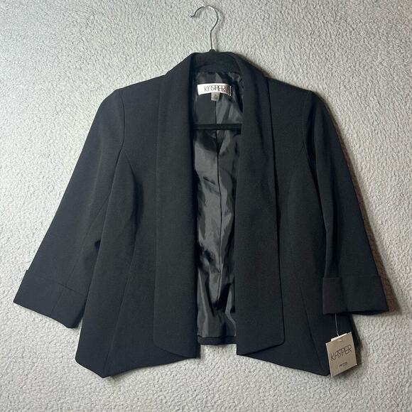 Kasper Blazer Womens 2P Black Suit‎ Jacket 3/4 Sleeve Career Workwear NEW - Picture 1 of 12